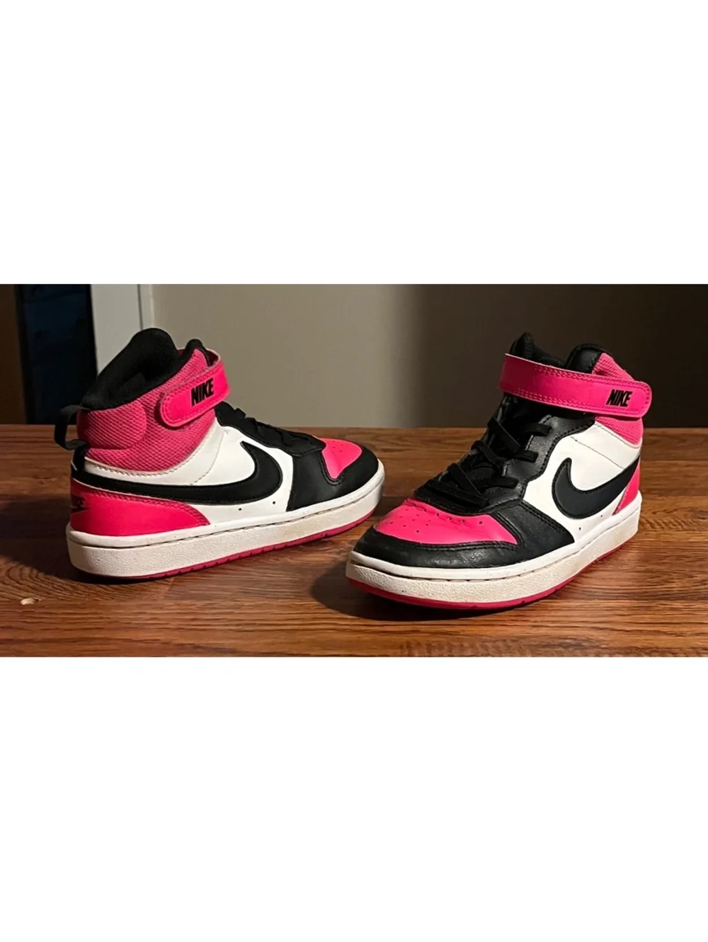 Nike Court Borough Mid 2 White Fierce Pink Black 1Y
